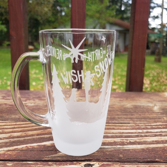 SOLS Starbucks 2009 Etched Glass Coffee Cups [2] - Picture 3 of 12